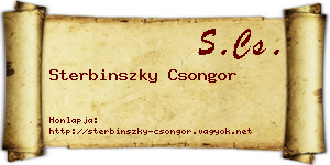Sterbinszky Csongor névjegykártya