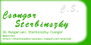 csongor sterbinszky business card